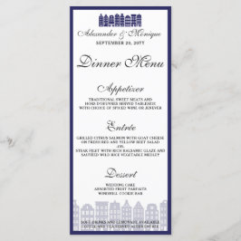 Amsterdam Canal Houses Dutch Wedding Dinner Menu Menükarte