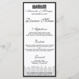 Amsterdam Canal Houses Dutch Wedding Dinner Menu Menükarte