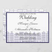 Amsterdam Canal Houses Dutch Wedding Einladung (Vorne/Hinten)