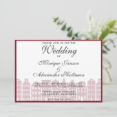 Amsterdam Canal Houses Dutch Wedding Einladung (Stehend Vorderseite)