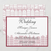 Amsterdam Canal Houses Dutch Wedding Einladung (Vorne/Hinten)