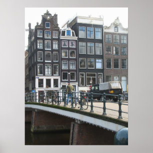Amsterdam Canal Houses Foto Poster Print