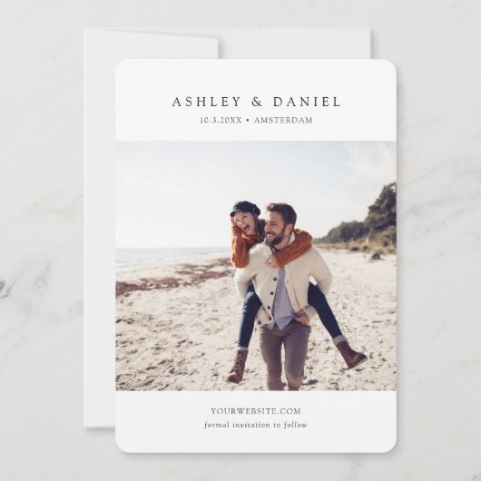 Amsterdam Canal Houses Foto Save the Date Einladung (Rückseite)