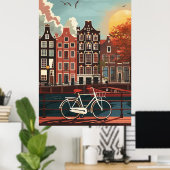 Amsterdam Canal Houses Poster (Heimbüro)
