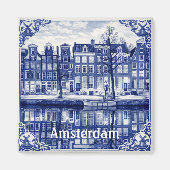 Amsterdam canal houses square magnet (Vorne)