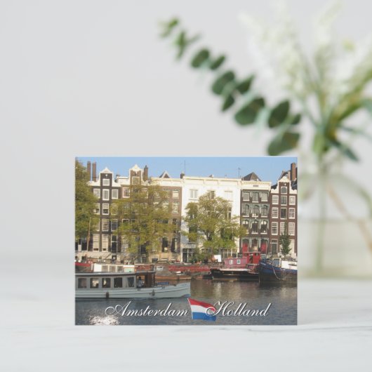 Amsterdam Canal Postcard Postkarte (Stehend Vorderseite)