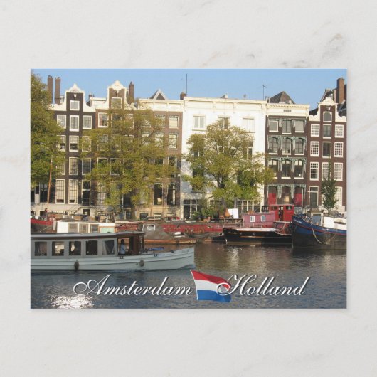 Amsterdam Canal Postcard Postkarte (Vorderseite)