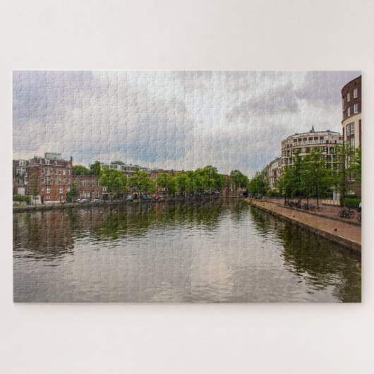 Amsterdam Canal Reflektion, Niederlande Puzzle (Horizontal)