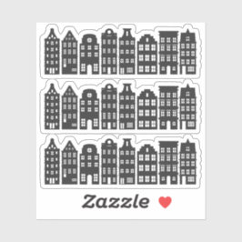 Amsterdam Canal Row Houses Dutch Grachtenpanden Aufkleber