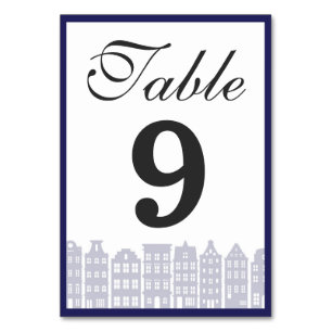 Amsterdam Canal Row Houses Dutch Wedding Reception Tischnummer