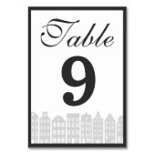 Amsterdam Canal Row Houses Dutch Wedding Reception Tischnummer (Rückseite)