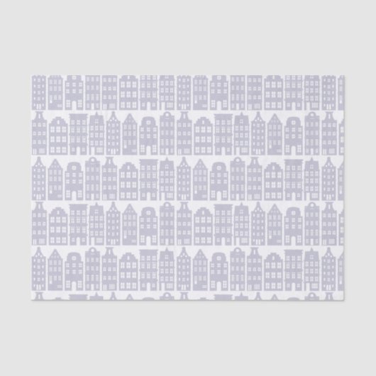 Amsterdam Canal Row Houses Light Blue Pattern Seidenpapier (Vorderseite)