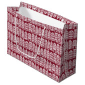 Amsterdam Canal Row Houses Marsala Red Pattern Große Geschenktüte (Vorderseite Schrägansicht)