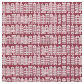 Amsterdam Canal Row Houses Marsala Red Pattern Stoff (Muster)