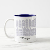 Amsterdam Canal Row Houses Personalisiert Light Bl Zweifarbige Tasse (Links)