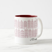 Amsterdam Canal Row Houses Personalisiert Maroon R Zweifarbige Tasse (VorderseiteRechts)