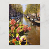 Amsterdam Canal Sunny Fall Day Bloemgracht Postkarte (Vorderseite)