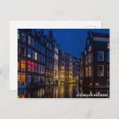 Amsterdam Canal Zuhause Night Lights Postkarte (Vorne/Hinten)