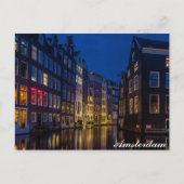 Amsterdam Canal Zuhause Night Lights Postkarte (Vorderseite)