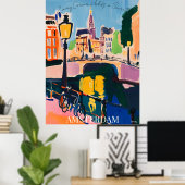 Amsterdam Canals and Bicycles" in Fauvist Artistic Poster (Heimbüro)