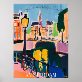 Amsterdam Canals and Bicycles" in Fauvist Artistic Poster (Vorne)