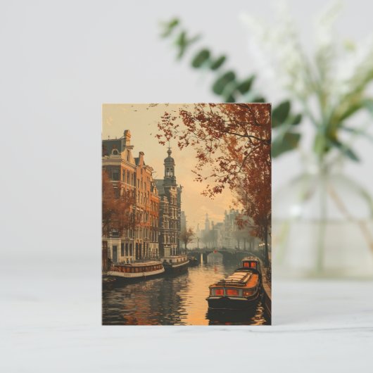 Amsterdam Canals: Vintage Vibes Postcard Postkarte (Stehend Vorderseite)