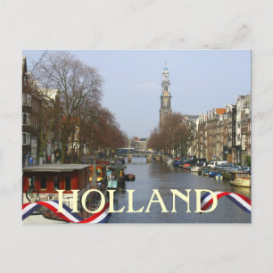 Amsterdam Church Tower Holland Postcard Postkarte