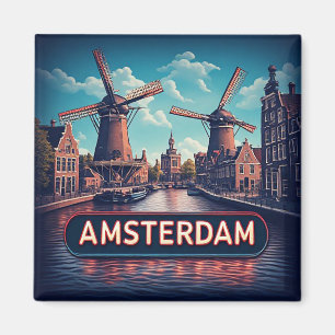 🧲 Amsterdam City Break Erinnerung Niederlande 🌆 Magnet
