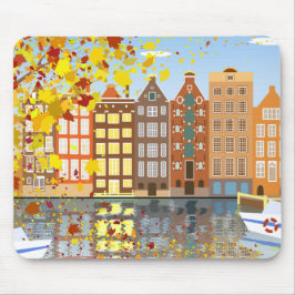 Amsterdam City Canal Herbst farbenfrohe Mousepad