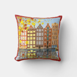 Amsterdam City Canal Herbst farbenfrohe Throw Kiss Kissen