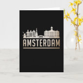 Amsterdam City Cityscape Skyline Funny Gift Idee Karte (Gelbe Blume)