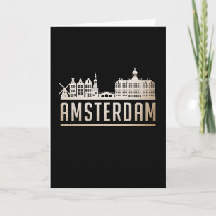 Amsterdam City Cityscape Skyline Funny Gift Idee Karte