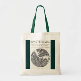 Amsterdam City Map Tote Bag Minimal Travel Design Tragetasche