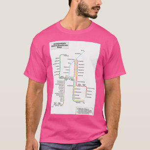 Amsterdam City Metro Tram Karte T-Shirt