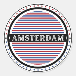 Amsterdam City Pride Emblem – Dutch Identity Runder Aufkleber