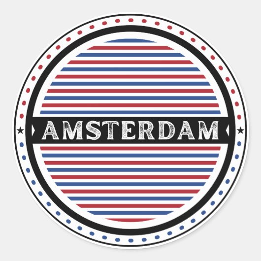 Amsterdam City Pride Emblem – Dutch Identity Runder Aufkleber (Vorderseite)