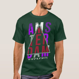 Amsterdam City Typografy Holland Niederlande T-Shirt