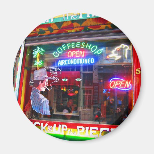 Amsterdam Coffee Shop Magnet (Vorne)