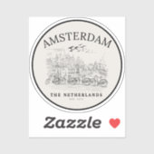 Amsterdam Cute Vintage Landscape Aufkleber (Blatt)