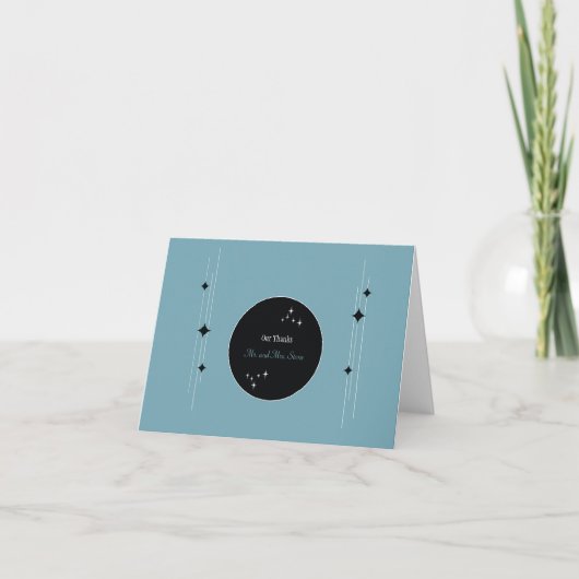 Amsterdam danken Ihnen: Taubenblau Dankeskarte (Vorderseite)