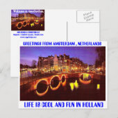 AMSTERDAM DER BESTE ORT POSTKARTE (Vorne/Hinten)