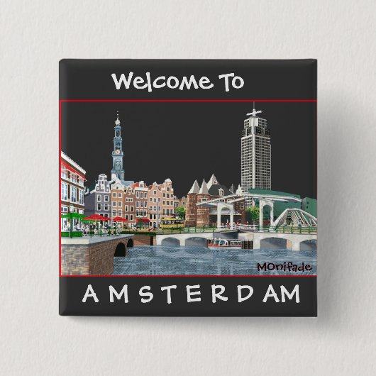 AMSTERDAM, DIE NIEDERLANDE BUTTON (Vorderseite)