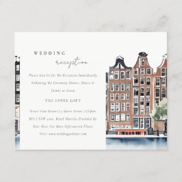 Amsterdam Dutch Canal Landscape Hochzeitsempfang Begleitkarte