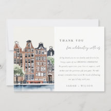Amsterdam Dutch Canal Watercolor Landscape Wedding