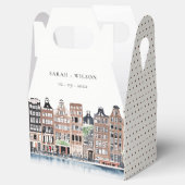 Amsterdam Dutch Canal Watercolor Landscape Wedding Geschenkschachtel (Geöffnet)