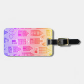 Amsterdam Dutch Houses Tulips Bikes Pattern Gepäckanhänger (Vorderseite horizontal)