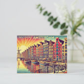Amsterdam entdecken postkarte (Stehend Vorderseite)