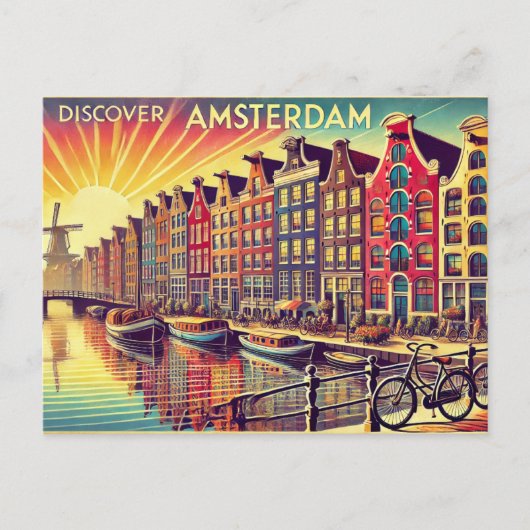 Amsterdam entdecken postkarte (Vorderseite)
