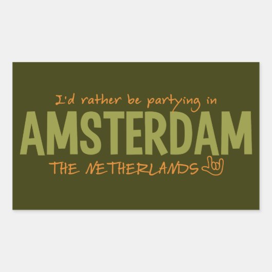 AMSTERDAM-Farbaufkleber Rechteckiger Aufkleber (Vorderseite)