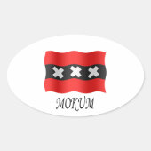 Amsterdam flag + Mokum Ovaler Aufkleber (Vorderseite)